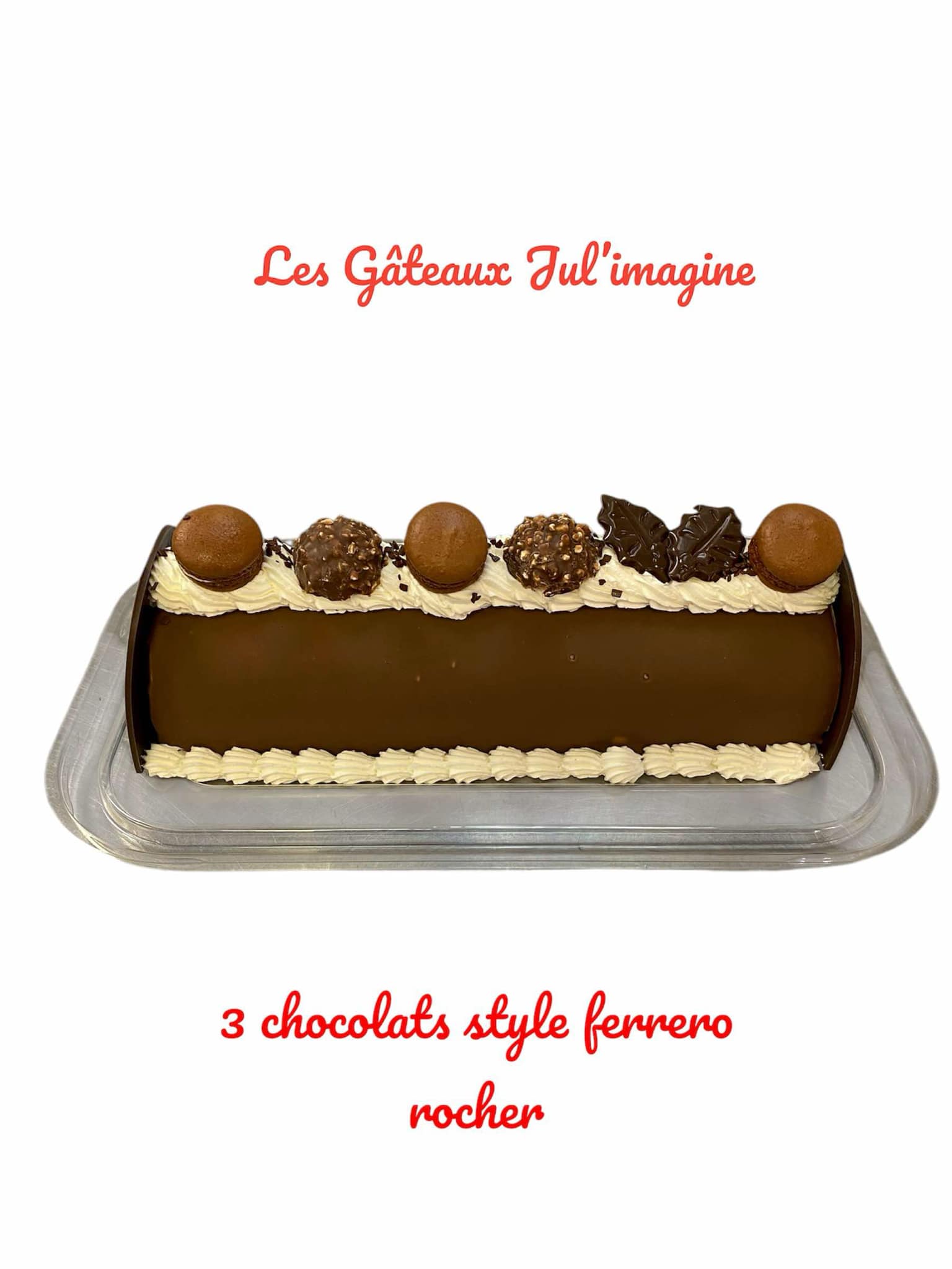 Bûche entremet 3 chocolats style ferrero rocher