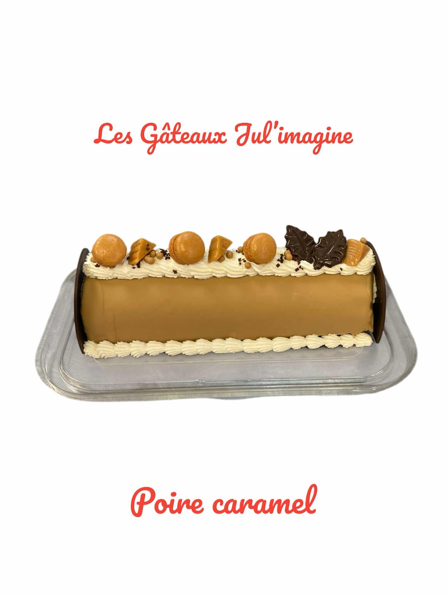 Bûche entremet poire et caramel